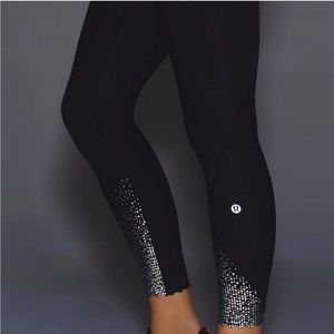 LULULEMON Tight Stuff reflective dot BLACK Leggings Size 4